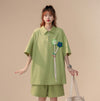 期間限定 ゆったり感アップ ファッション Tシャツ＋ショートパンツ セットアップ＜F-8679＞
