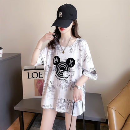 デザインセンス重工業ホットダイヤモンドパーソナライズされた漫画半袖Tシャツ、夏の新しいスタイル<F-2924>