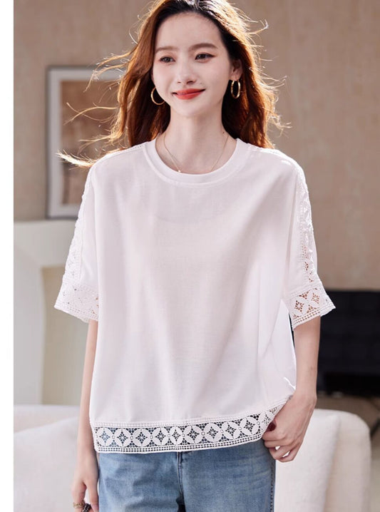 大人可愛い 定番シンプル カジュアル 海外トレンド 好感度UP 半袖 Tシャツ ＜F-11385＞