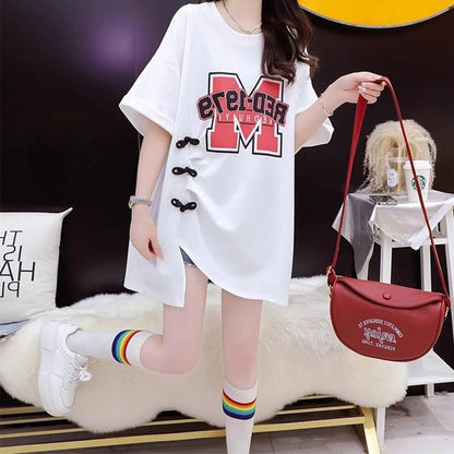 超人気 特別デザイン 美人度アップ ゆったり二色 半袖Tシャツ＜F-8038＞