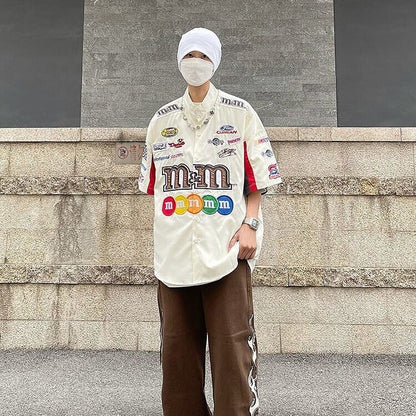 【半額！期間限定！！】定番シンプル  主役級  美人度アップ   売れ筋  全2色 男女兼用 ロゴプリント 半袖シャツ F-13033