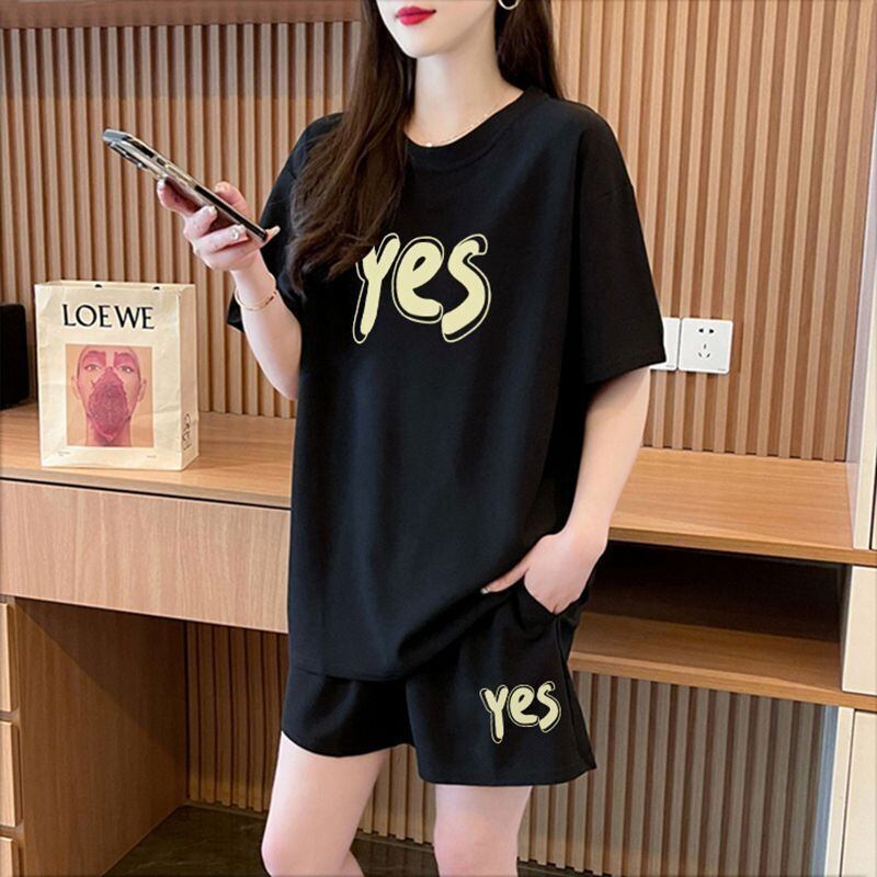 主役級 カジュアル シンプル 半袖Ｔシャツⅹパンツセット全2色<F-11662>