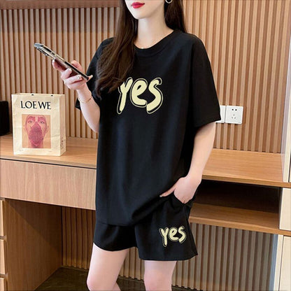 主役級 カジュアル シンプル 半袖Ｔシャツⅹパンツセット全2色<F-11662>