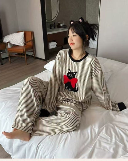 柔らかくて優しい印象 2種選択 着心地良い トップス+パンツセット パジャマF-10906
