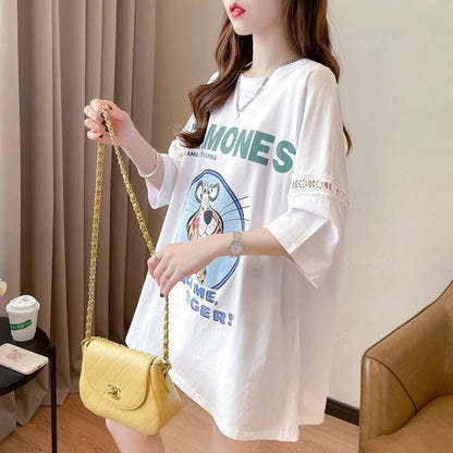 新商品 プリント ファッション ゆったり 全4色 半袖 Tシャツ＜F-11493＞