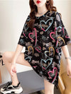 新商品 カジュアル 個性派 プリント ゆったり 半袖Tシャツ＜F-8534＞
