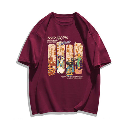 着回し力抜群 アバンギャルド 特別デザイン プリント全5色 半袖Tシャツ<F-8712>