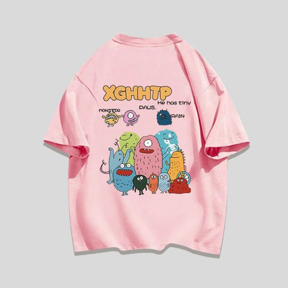 男女兼用 シンプル プリント Tシャツ F-13304