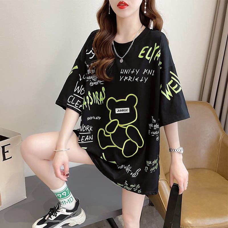 カジュアル 切り替え 好感度満載 プリント Tシャツ カットソー＜F-3543＞