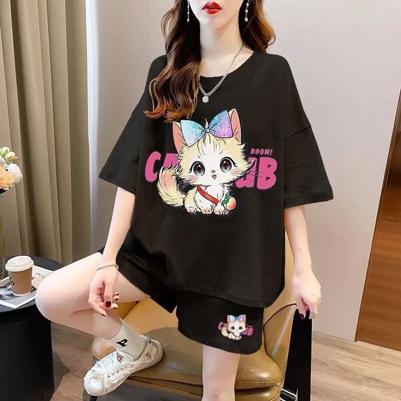 絶対欲しい カジュアル 夏に嬉しい機能付き 半袖Ｔシャツⅹパンツセット全4色<F-11268>