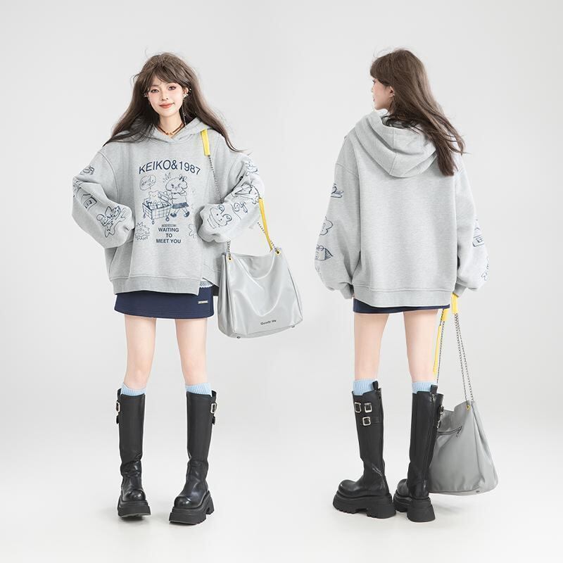 個性的なデザイン カジュアル 大人可愛い パーカーF-10255
