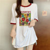 着せ   プリント Tシャツ 四色 ゆったり半袖 ＜F-3019＞