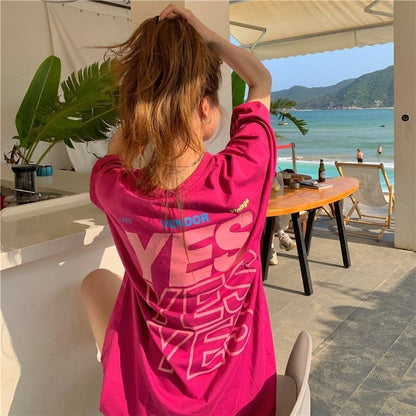 着心地良い   アルファベット Tシャツ ゆったり半袖 ＜F-2851＞