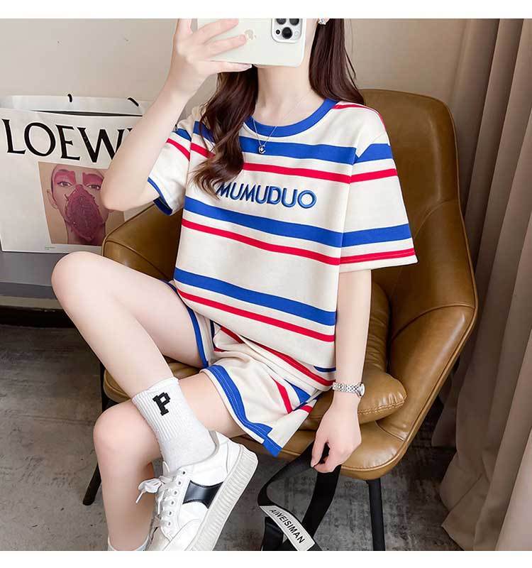 絶対欲しい 真夏も快適 美人度アップ カジュアル 半袖 Tシャツ ショートパンツ セットアップ ＜F-11192＞