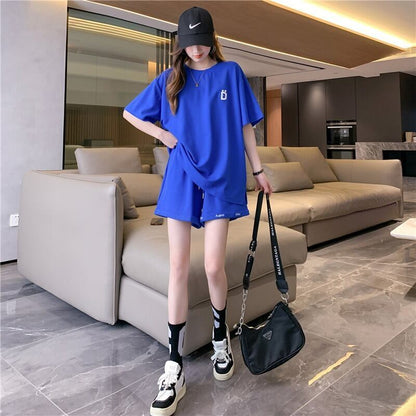 話題沸騰中 カジュアル 肌触り抜群 全3色 半袖 Tシャツ ショートパンツ セットアップ ＜F-8973＞