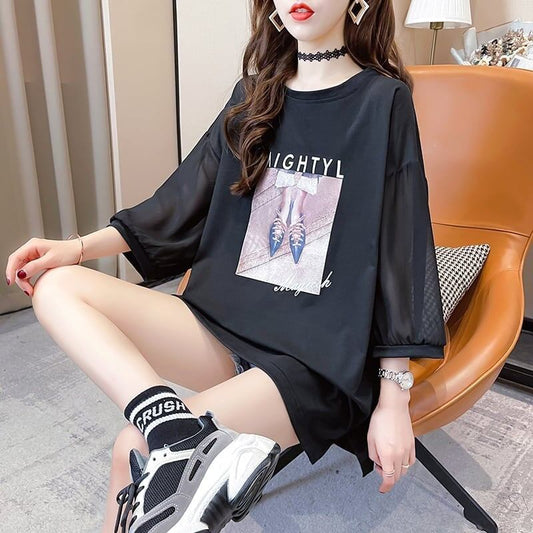 話題沸騰中   切り替え ゆったり 着せ トップス Tシャツ ＜F-2075＞