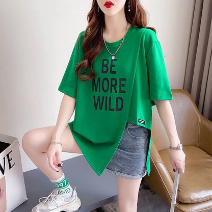 今季マストバイ タイルアップ ファッション感満々 プリント 4色選択 半袖Tシャツ＜F-9245＞
