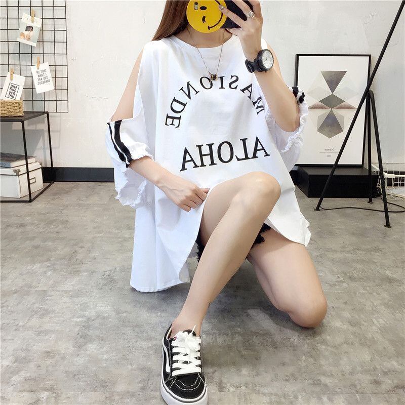絶対欲しい ゆったり デザイン性抜群 ダブルプリント 2色半袖Tシャツ＜F-9087＞