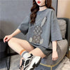 新商品 プリント ファッション ゆったり 全4色 半袖 Tシャツ＜F-8706＞