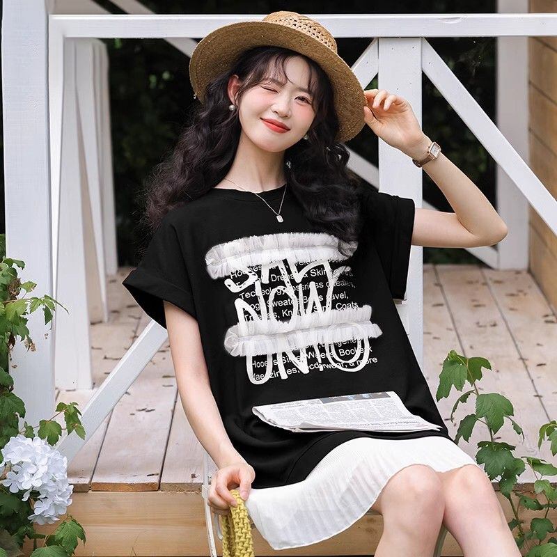 【半額！期間限定！！】大好評 スウィート 大人可愛い プリント レイヤード風 ワンピース<F-8683>