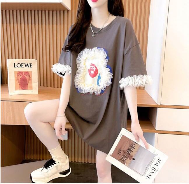 新作 好感度満載 個性的なデザイン ラウンドネック Tシャツ カットソー＜F-8405＞