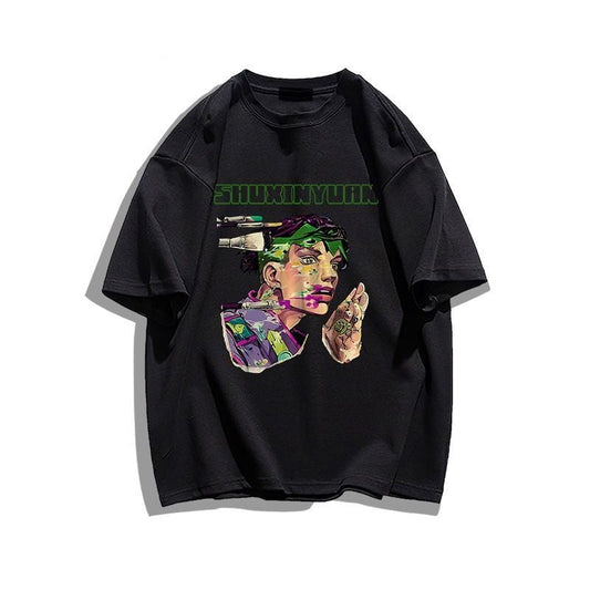 着回し力抜群 カジュアル 定番シンプル プリント全6色 半袖TシャツF-7029