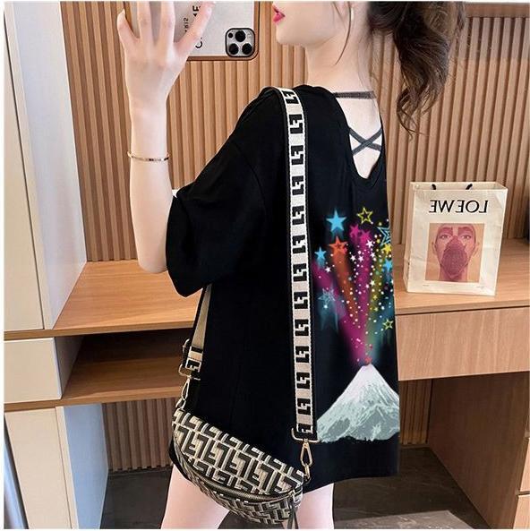 デザイン性と素材感を兼ね備えたゆったり半袖Tシャツ<F-2948>