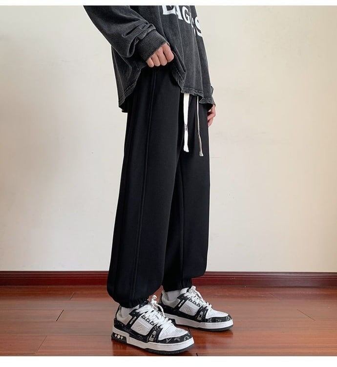着?せロゴ裏起毛ジョガーパンツ3色あり   F-4466