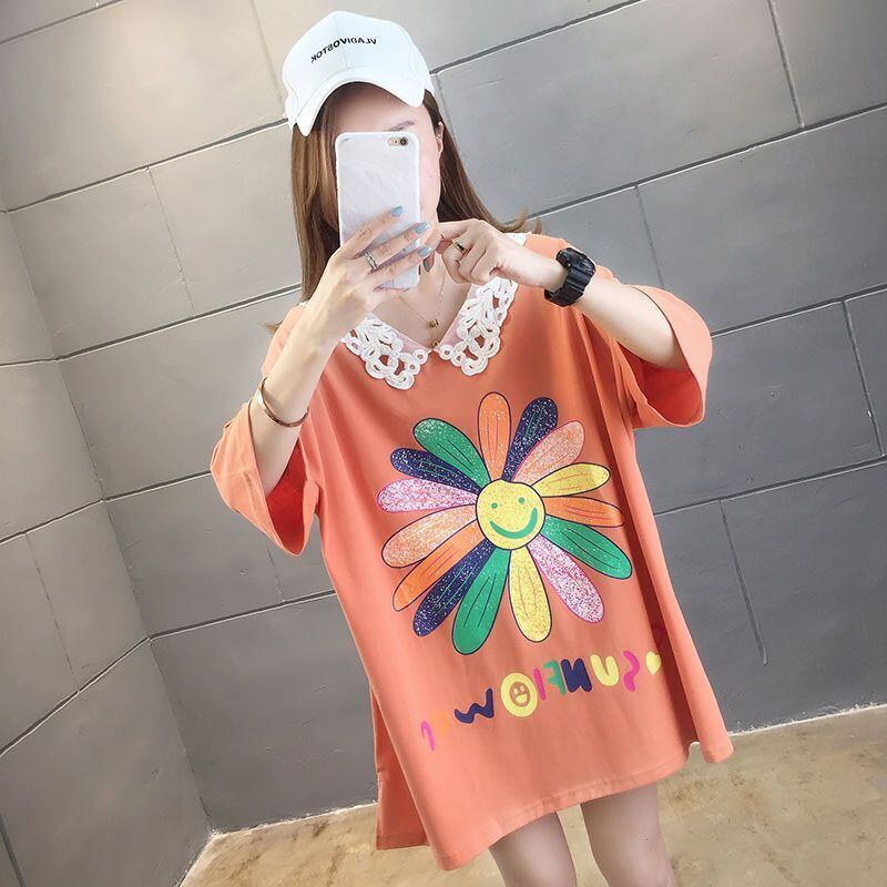 大人可愛い   ゆったり 三色半袖Tシャツ＜F-8129＞