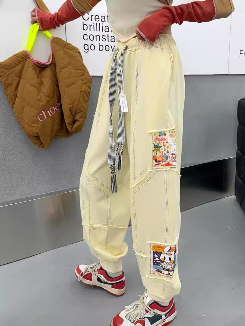 【数量限定】売り切れ必至 カジュアル ファッション 上品 切り替え パンツ<F-4916>