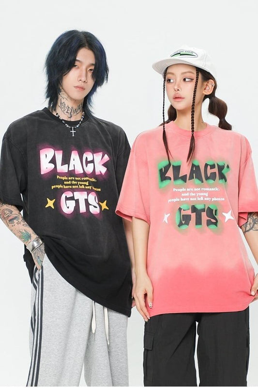 見逃し厳禁   ストリート系 アルファベット プリントTシャツ ＜F-2921＞
