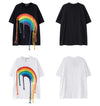 好感度UP 虹ロゴ タッセル ゆったり Tシャツ 全2色 ユニセックス半袖F-4863