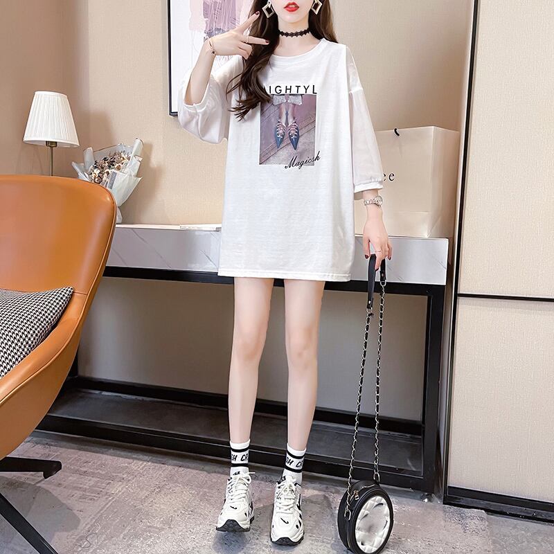 話題沸騰中 プリント 切り替え ストリート ゆったり 着?せ トップス Tシャツ ＜F-2075＞