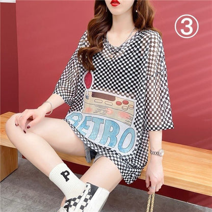 女子マスト 半袖 ラウンドネック ワンピース Tシャツ＜F-8635＞