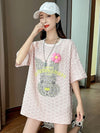 話題沸騰中 キュート カジュアル ホットダイヤモンド 半袖Tシャツ＜F-8626＞