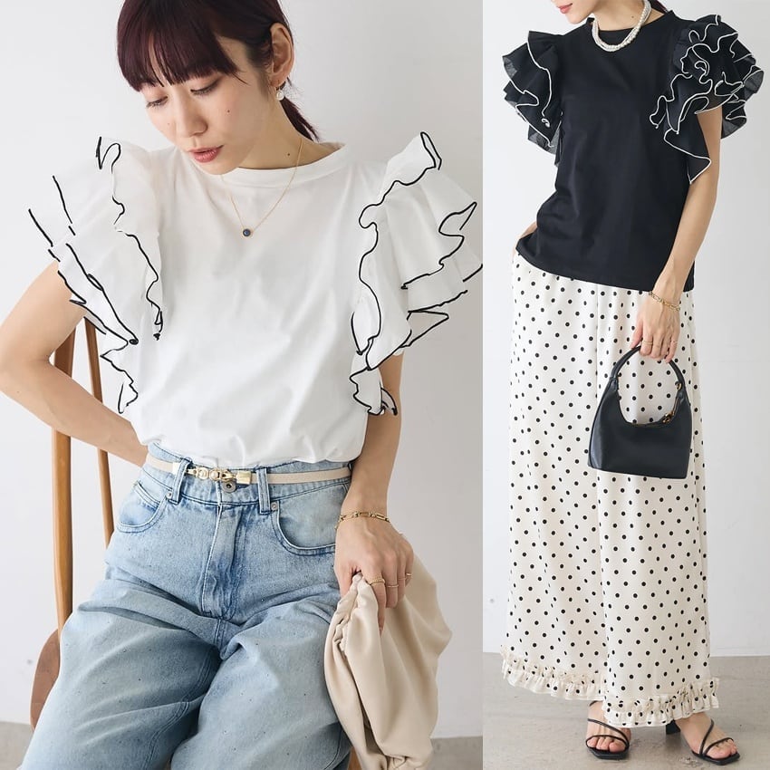 美人度アップ 早い者勝ち 大人可愛い カジュアル 共2色 TシャツF-12149