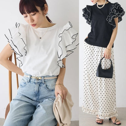 美人度アップ 早い者勝ち 大人可愛い カジュアル 共2色 TシャツF-12149