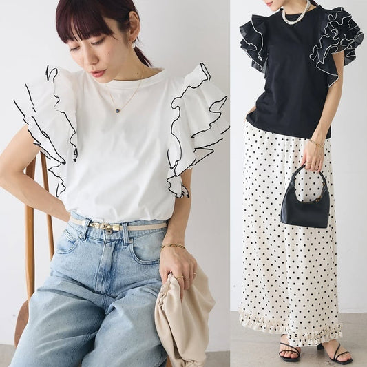 美人度アップ 早い者勝ち 大人可愛い カジュアル 共2色 TシャツF-12149