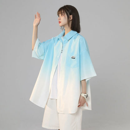 男女兼用 ストリート 着心地良い ゆったり 男女兼用 オーバーサイズ シャツ F-13185