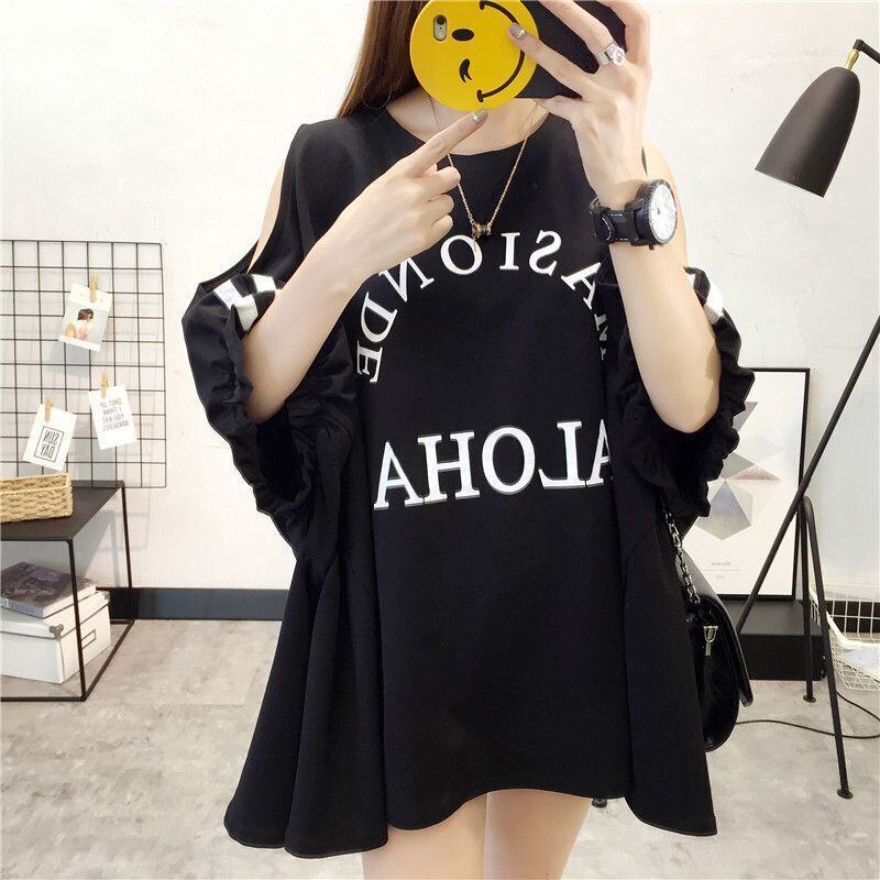 絶対欲しい ゆったり デザイン性抜群 ダブルプリント 2色半袖Tシャツ＜F-9087＞
