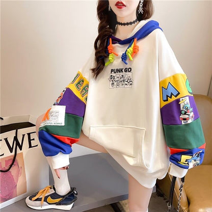 【半額！期間限定！！】(裏起毛あり)ファッション キュート 個性派 長袖 スウェット パーカー トップス＜F-2160＞