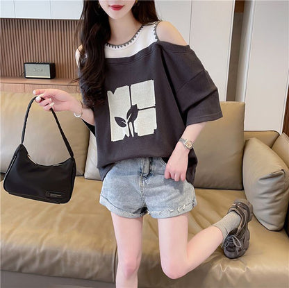 好感度100％ ラウンドネック キュート 半袖 Tシャツ ＜F-8628＞