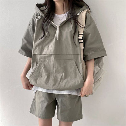 今季マストバイ カジュアル 真夏も快適 4色 半袖 Tシャツ ショートパンツ セットアップ ＜F-11156＞