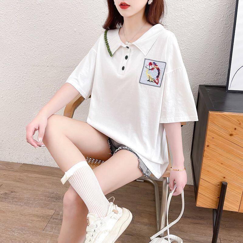 絶対欲しい キュート 定番シンプル 切り替え 全2色 半袖TシャツF-8742
