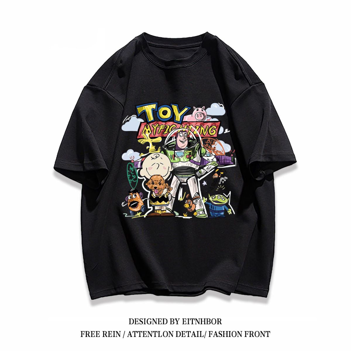 男女兼用 プリント 快適 半袖 Tシャツ F-13278