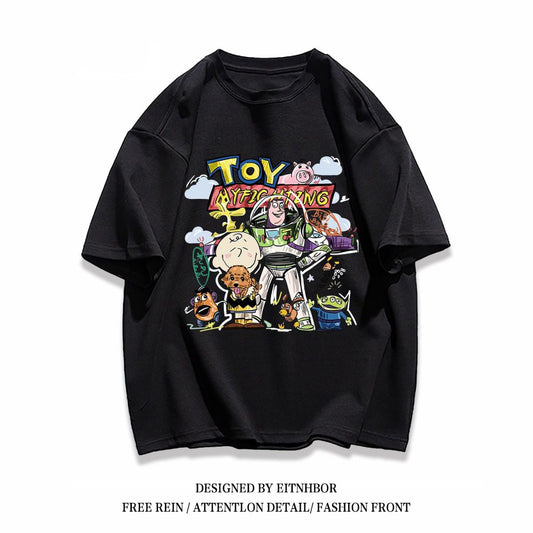 男女兼用 プリント 快適 半袖 Tシャツ F-13278