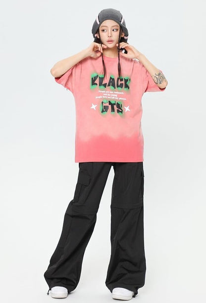 見逃し厳禁   ストリート系 アルファベット プリントTシャツ ＜F-2921＞