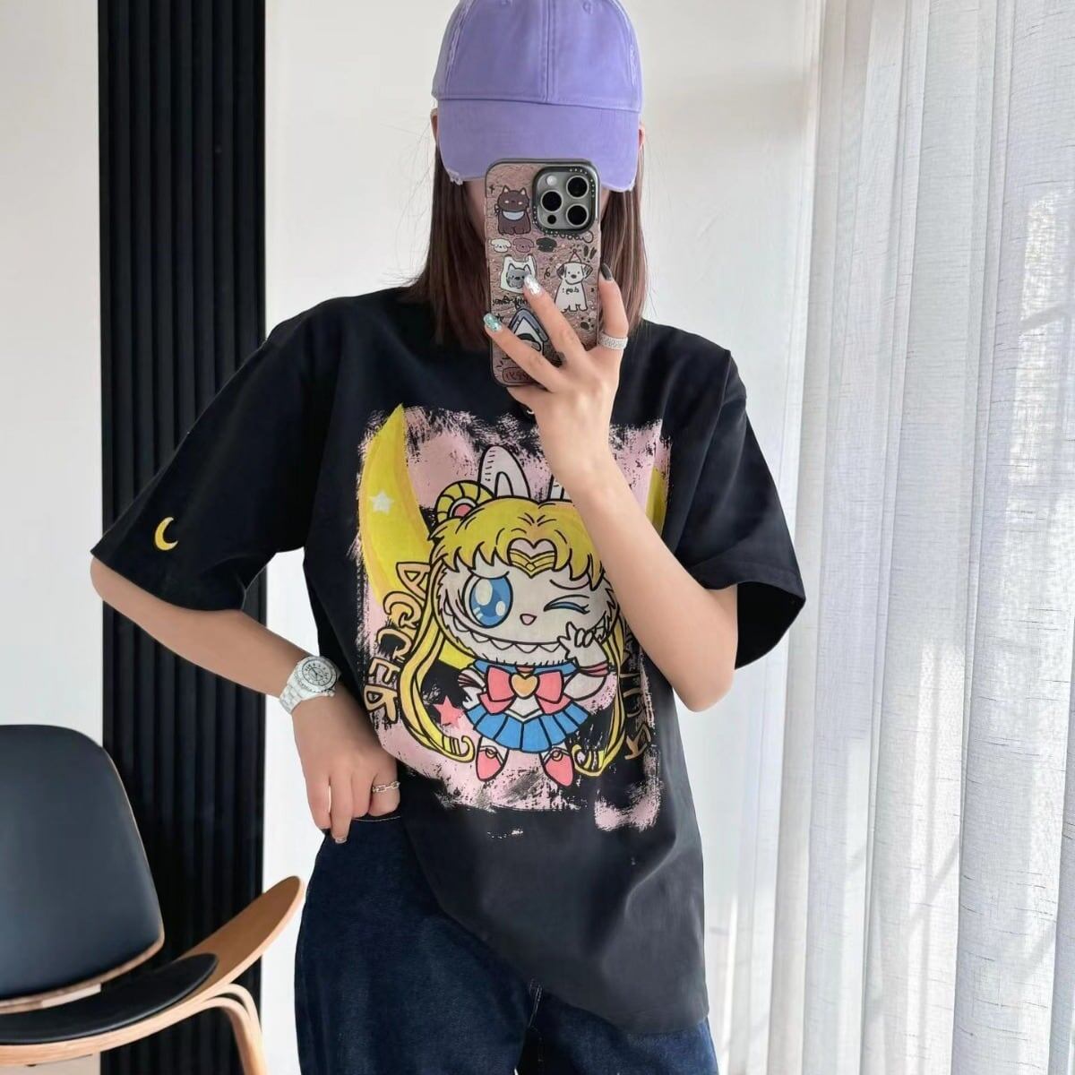今季も大流行 ゆったり 刺?ロゴ ユニセックス 全3色 半袖 Tシャツ <F-4852>