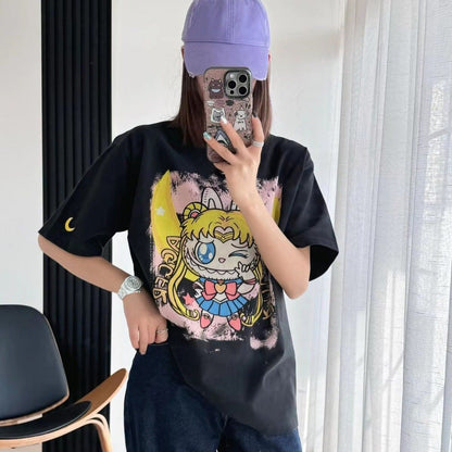 今季も大流行 ゆったり 刺?ロゴ ユニセックス 全3色 半袖 Tシャツ <F-4852>