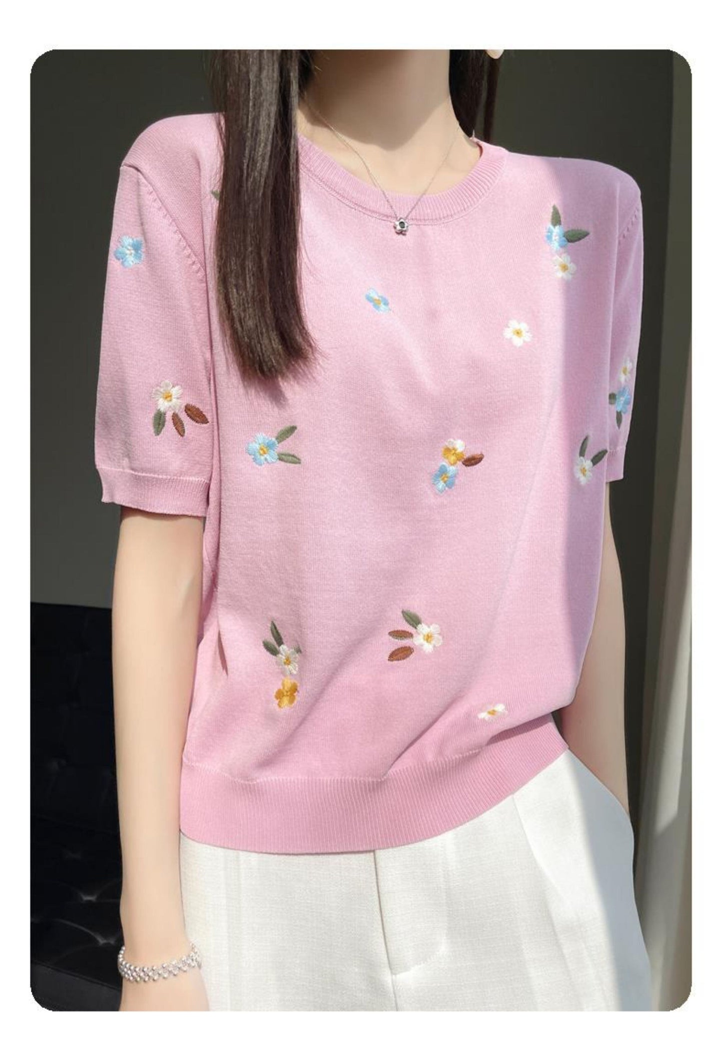 絶対流行 大好評 エレガント 好感度UP カジュアル 全4色 Tシャツ＜F-12054＞